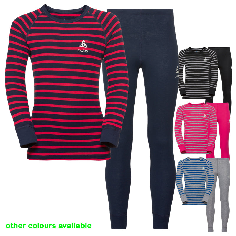 Odlo Kids Warm L/S Crew Shirt and Pant Set