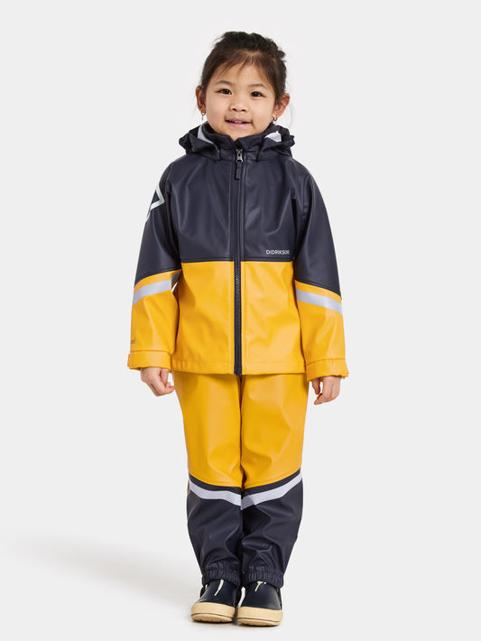 Didriksons Waterman Kids Set – Oat Yellow (321), front view