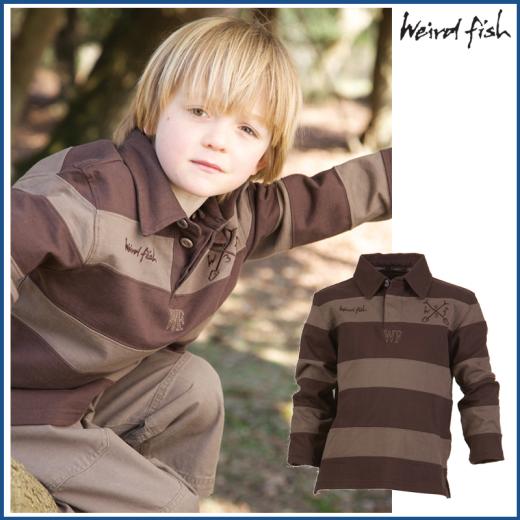 Weird Fish Boys l/s Rugby Shirt with Contrast Panel
