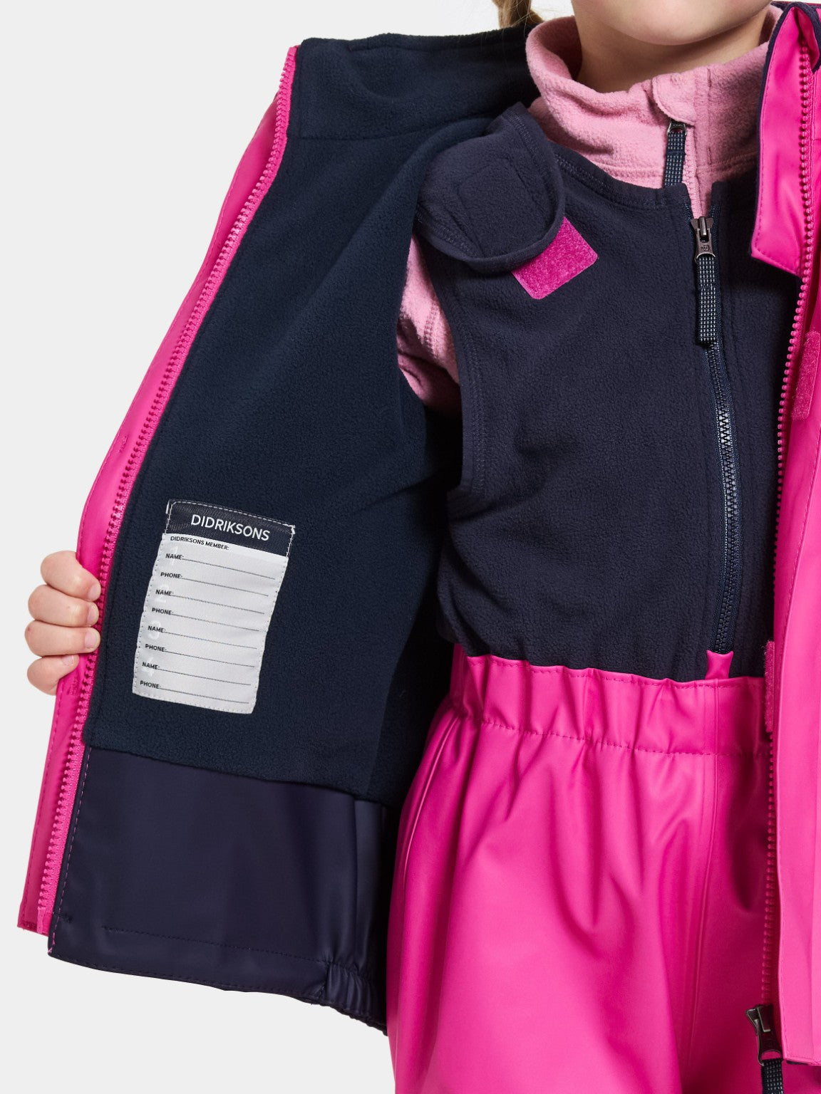 Didriksons Boardman Kids Set – Plastic Pink, fleece lining