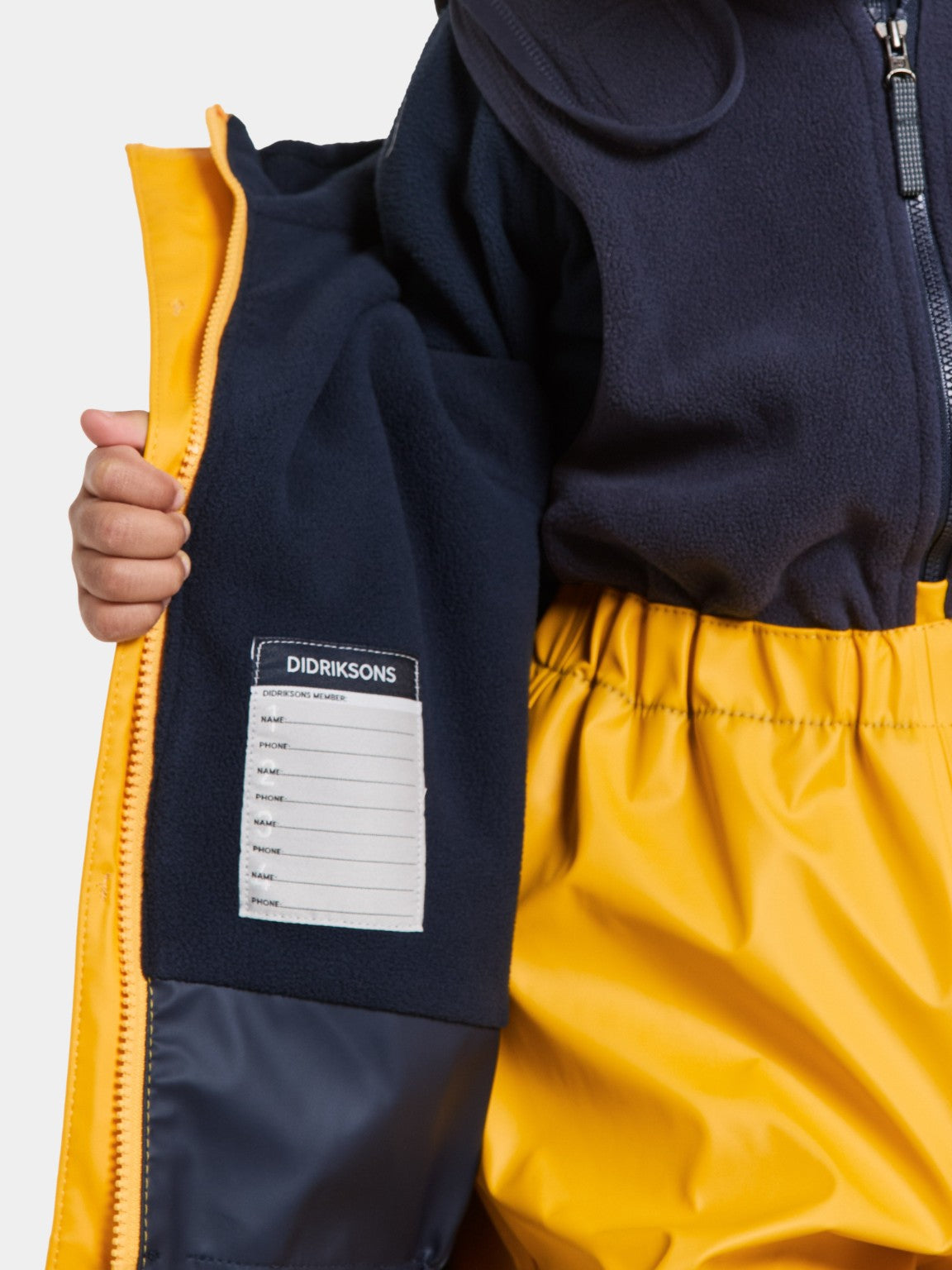 Didriksons Boardman Kids Set – Oat Yellow, fleece lining