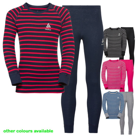 Odlo Kids Warm L/S Crew Shirt and Pant Set